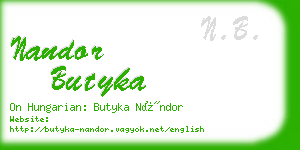 nandor butyka business card